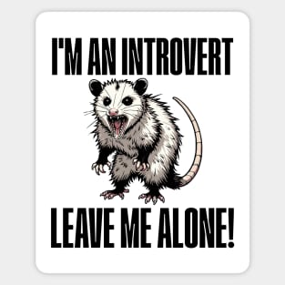 Funny Feral Hissing Possum I'm An Introvert design Magnet